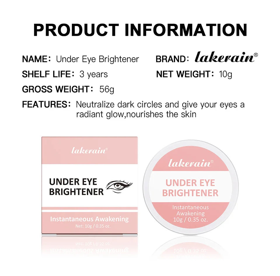 Under Eye Brightener with Hyaluronic Acid&Shea Butter Hide&Brighten Dark Circles Eye Brightener Nourishes Eye Skin, Cruelty-Free