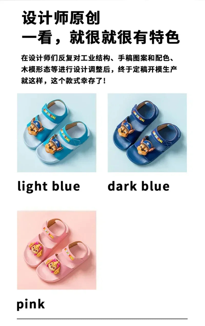 PAW PATROLs Anime Cartoon Sandals Outdoor Comfortable Non-slip Breathable Sandals Heel Strap Shoes for Boys and Girls Gift Toy