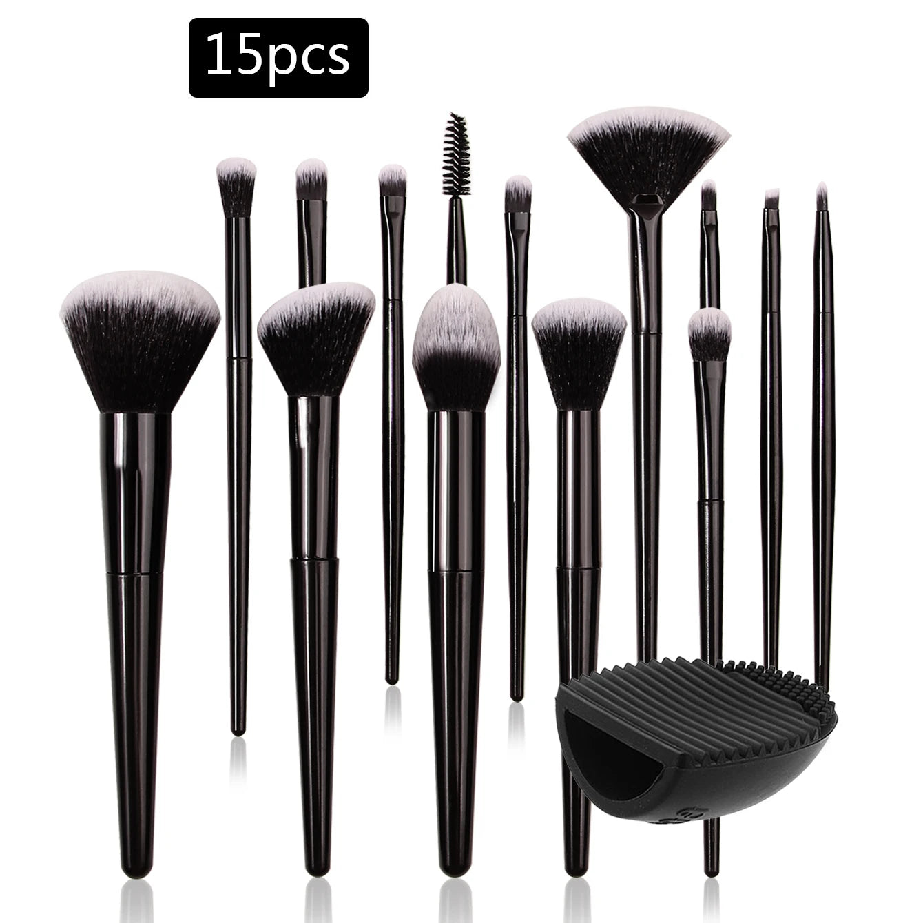 27PCS 14 makeup brush set +12pcs Beauty Egg Triangle mini powder puff, brush, eyebrow razor set +1pcs waterproof storage bag