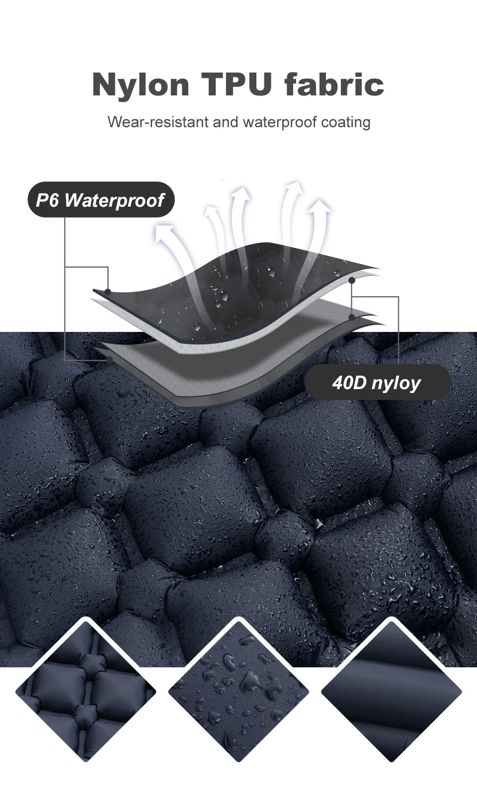 PACOONE Outdoor Camping Sleeping Pad Folding Sleep Mat Beach  Inflat Mattress with Pillows Ultralight Air Mat Travel Hiking New