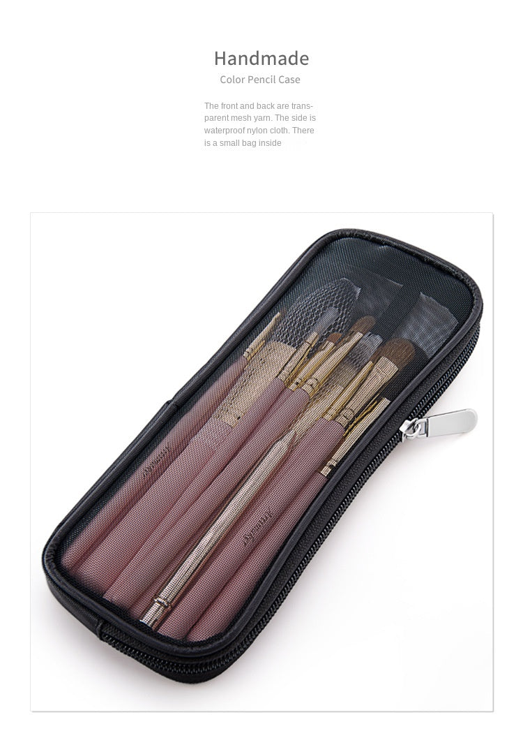 Makeup Brush Travel Bag Portable and Simple Makeup Storage Bag Mesh Design Large Capacity Storage Pen Bag