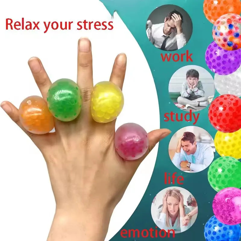 5/10/20pcs 3.5cm Squeeze Ball Soft Rubber Grape Ball Stress Relief Sensory Toy Kids Birthday Party Favors Pinata Filler Gifts