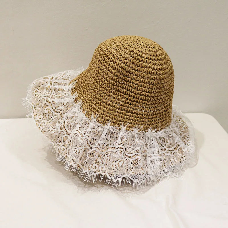 Korean Handmade Straw Hat For Women, Japanese Small fresh Sunshade Hat For Spring And Summer Outings, Sunscreen Hat