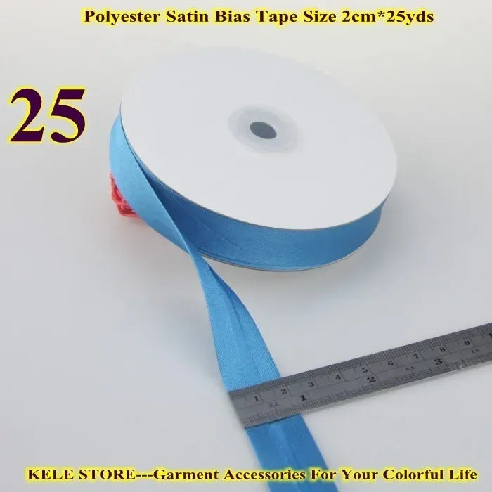 Polyester Satin Bias Binding Tape,bias Binding Size:20mm,3/4" *25yds,fold Tape for DIY Sewing Garment Accessories
