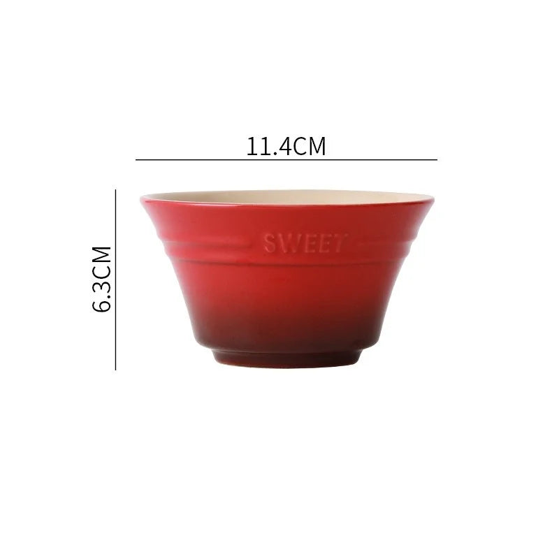 300ML 4.5 Inches Dishes Fruit Bowl Tableware Ramen Bowls for Food Kitchen Salad Cute Dining Bar Home Garden 8 Colors