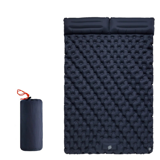 Inflatable  Sleeping Pad Air Mattress with Built-in Pillow Pump Navy Blue-0