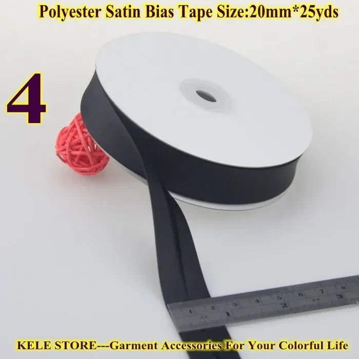 Polyester Satin Bias Binding Tape,bias Binding Size:20mm,3/4" *25yds,fold Tape for DIY Sewing Garment Accessories