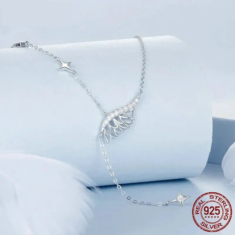 Angelic Elegance: Sterling Silver Angel Wing Necklace
