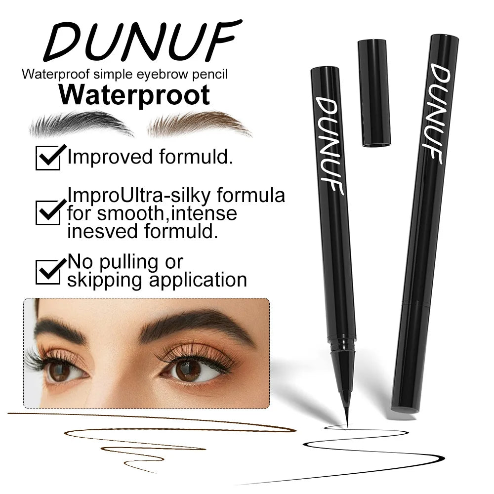 2 Colors Lasting Liquid Eyebrow Pencil Ultra-fine Waterproof Sweatproof Fast Drying Liquid Eyebrow Eyeliner Pen Makeup Cosmetics