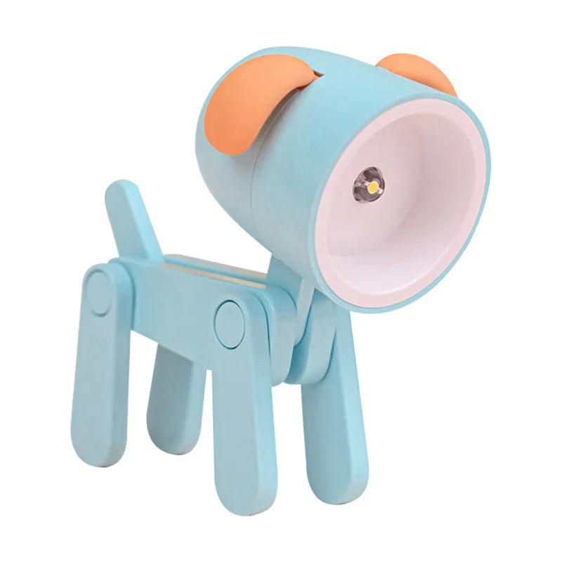 Mini LED Night Light Cute Cartoon Desk Lamp Puppy Deer Desktop Ornament Bedroom Table Lights Children Holiday Gifts