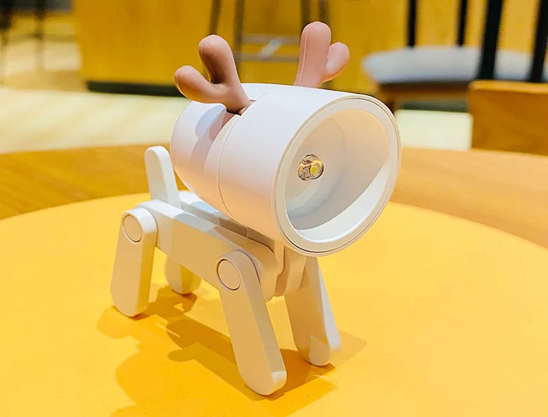 Mini LED Night Light Cute Cartoon Desk Lamp Puppy Deer Desktop Ornament Bedroom Table Lights Children Holiday Gifts
