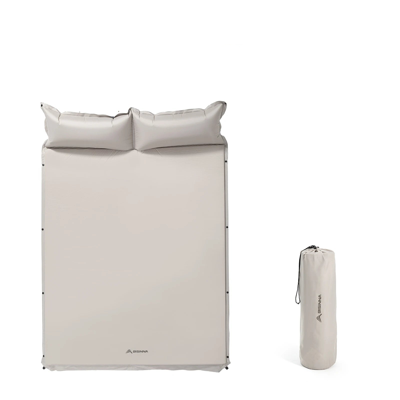 Self-Inflating Camping Mattress with Built-In Pillow Grey-0
