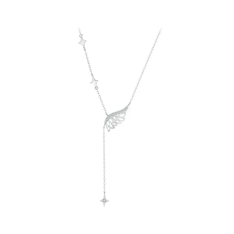 Angelic Elegance: Sterling Silver Angel Wing Necklace