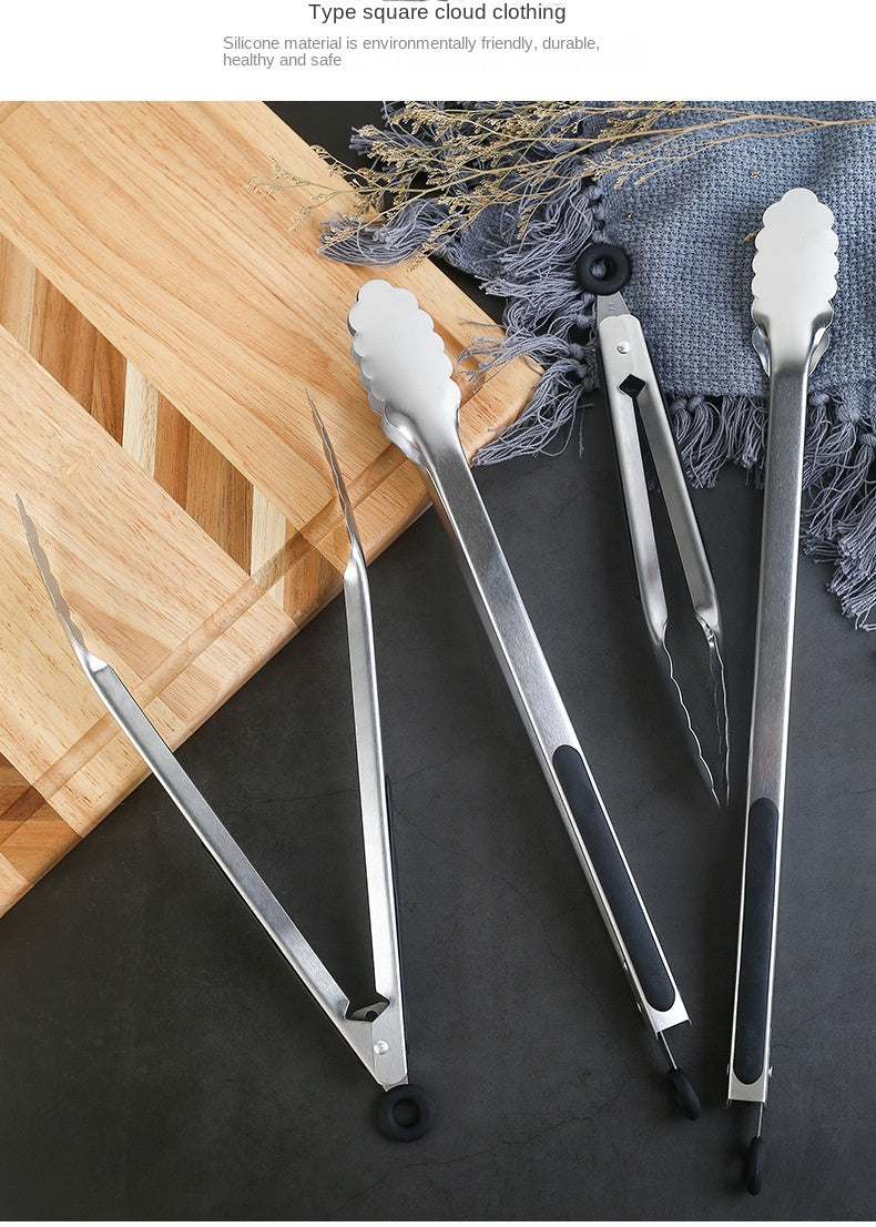 9/12/14/16 Inch Bbq Tongs Non-Slip Handle Stainless Steel
