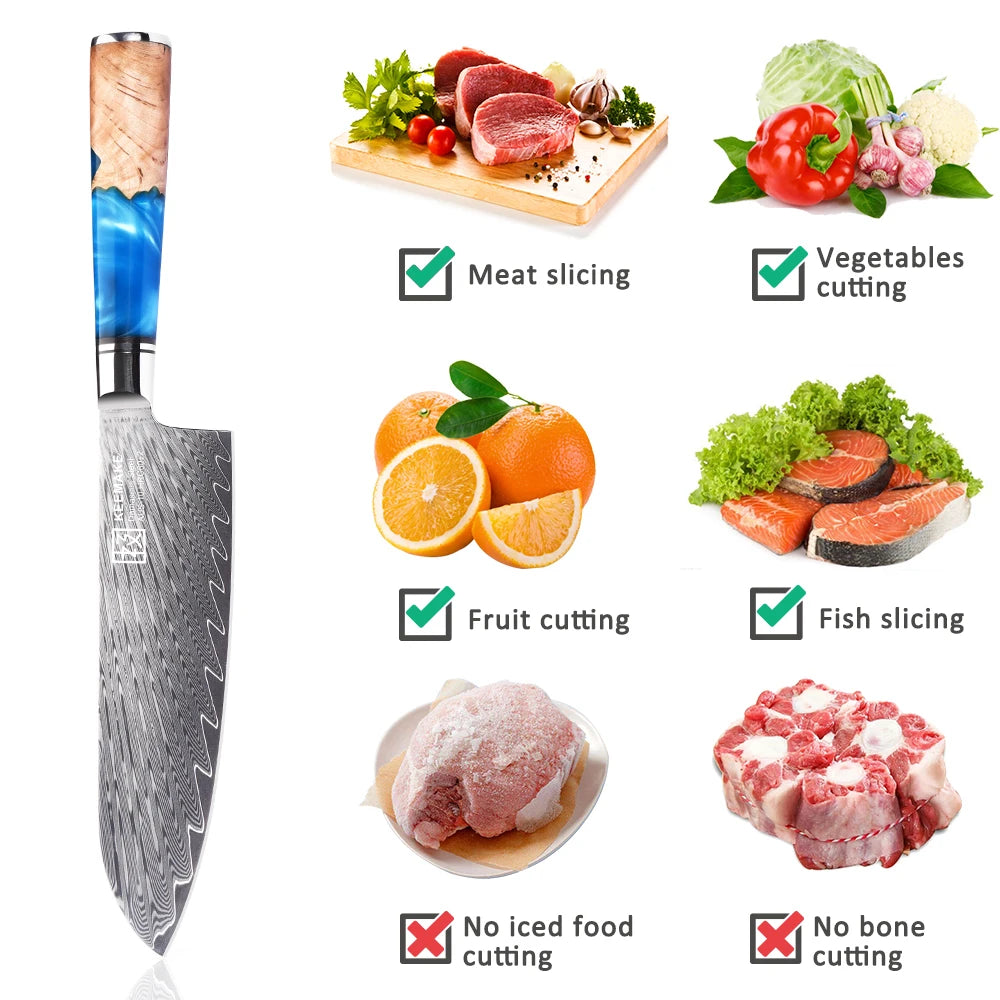Professional 18cm Santoku Knife Extra Sharp Damascus Steel Kitchen Knife Japanese Chef's Cutting Knives Cooking Tools