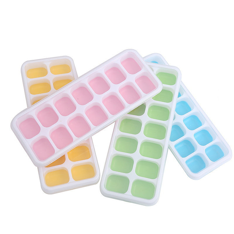 14 Grids Fruit Ice Maker with Removable Ice Cube Trays Reusable Silicone Ice cube Mold  Lids Kitchen Tools Freezer Summer Mould