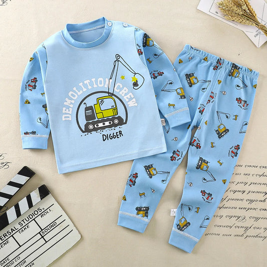 Two Piece Cotton Pajamas-0