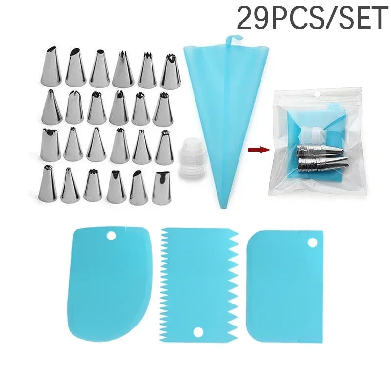 28cm Anti-skid Plastic Cake Turntable Rotating Cake Decorating Tools Pastry Bags Nozzles Set Spatula Kitchen Gadget Sets cozinha