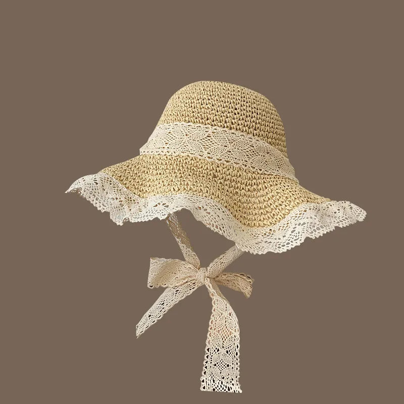 Korean Handmade Straw Hat For Women, Japanese Small fresh Sunshade Hat For Spring And Summer Outings, Sunscreen Hat
