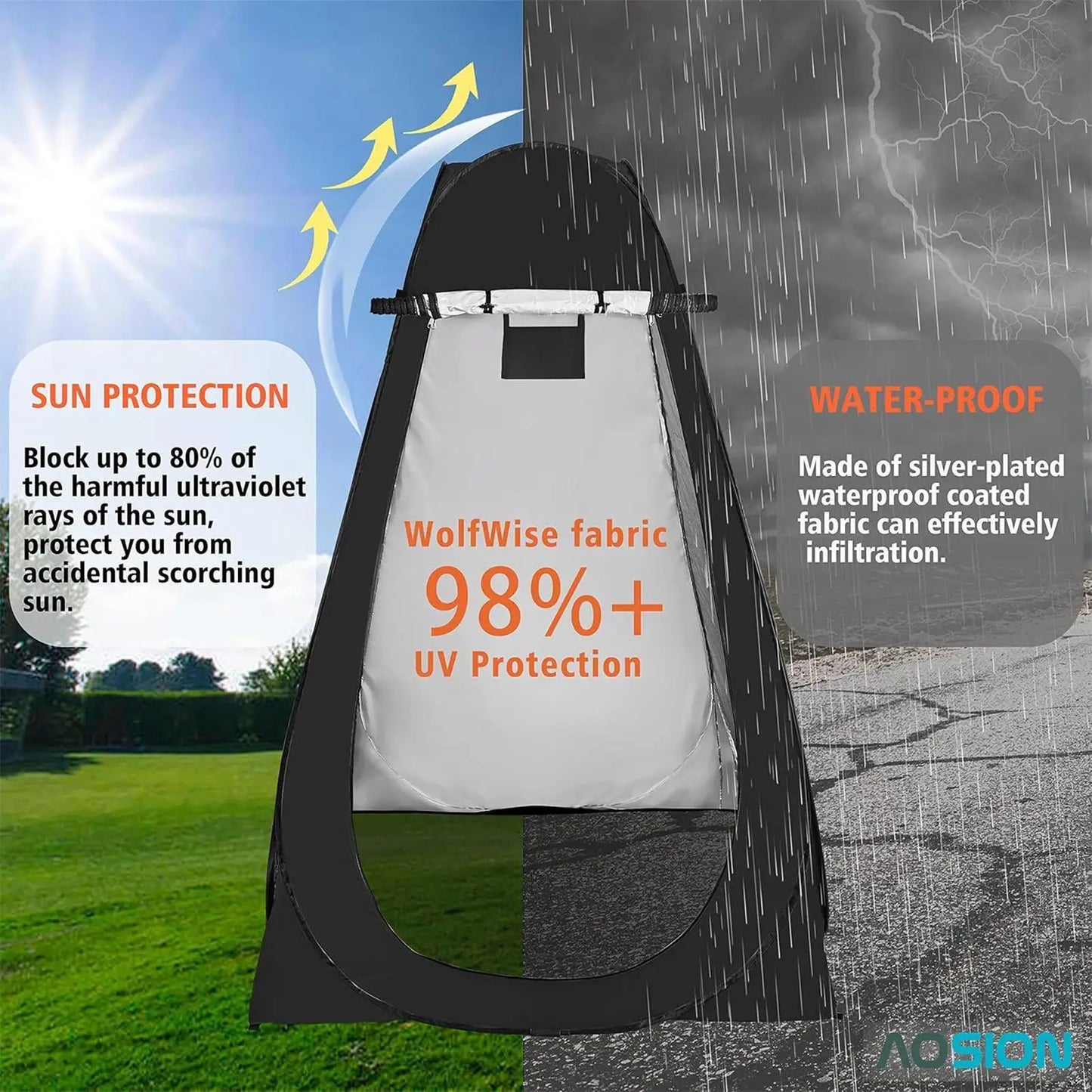 Portable Outdoor Privacy Shower Tent/ Movable Toilet/Enclosure Warm Bathing Shelter/camping Shower/ Sun Rain Shelter