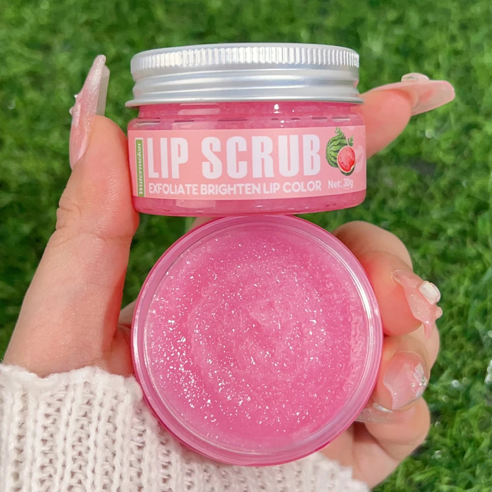 Dual Effect Lips Scrub Mask Fruit Flavor Lip Scrub Moisturizing Nourishing Exfoliating Dead Skin Makeup Reduce Lips Fine Lines