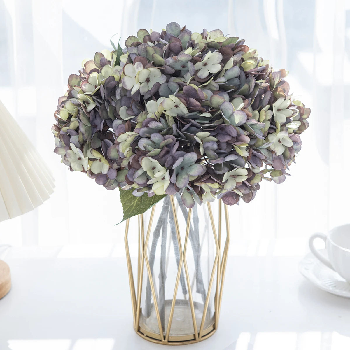 Artificial Hydrangea silk Flowers Home Room vases table Accessories Wedding wall Diy gift box Bridal Bouquet Holiday Party Decor