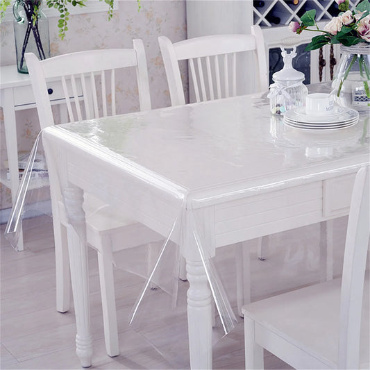 Table Mat Rectangular Pvc Tablecloth Rug Waterproof Scratch-resistant Transparent Table Cover For Home Kitchen Dining Room