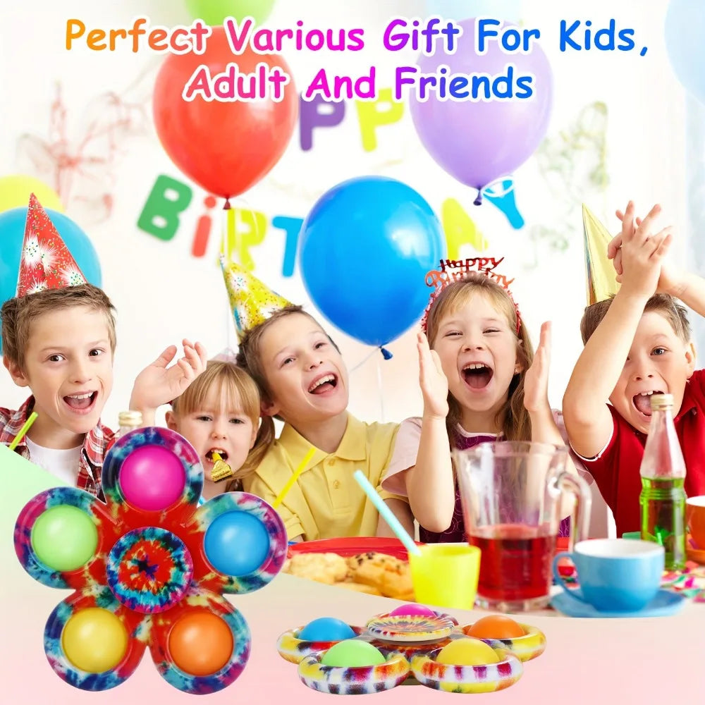 12/24 Pcs Fun Colorful Bubble Spinner Kids Birthday Party Favors Classroom Prizes Carnival Christmas Wedding Guest Gifts Pinata