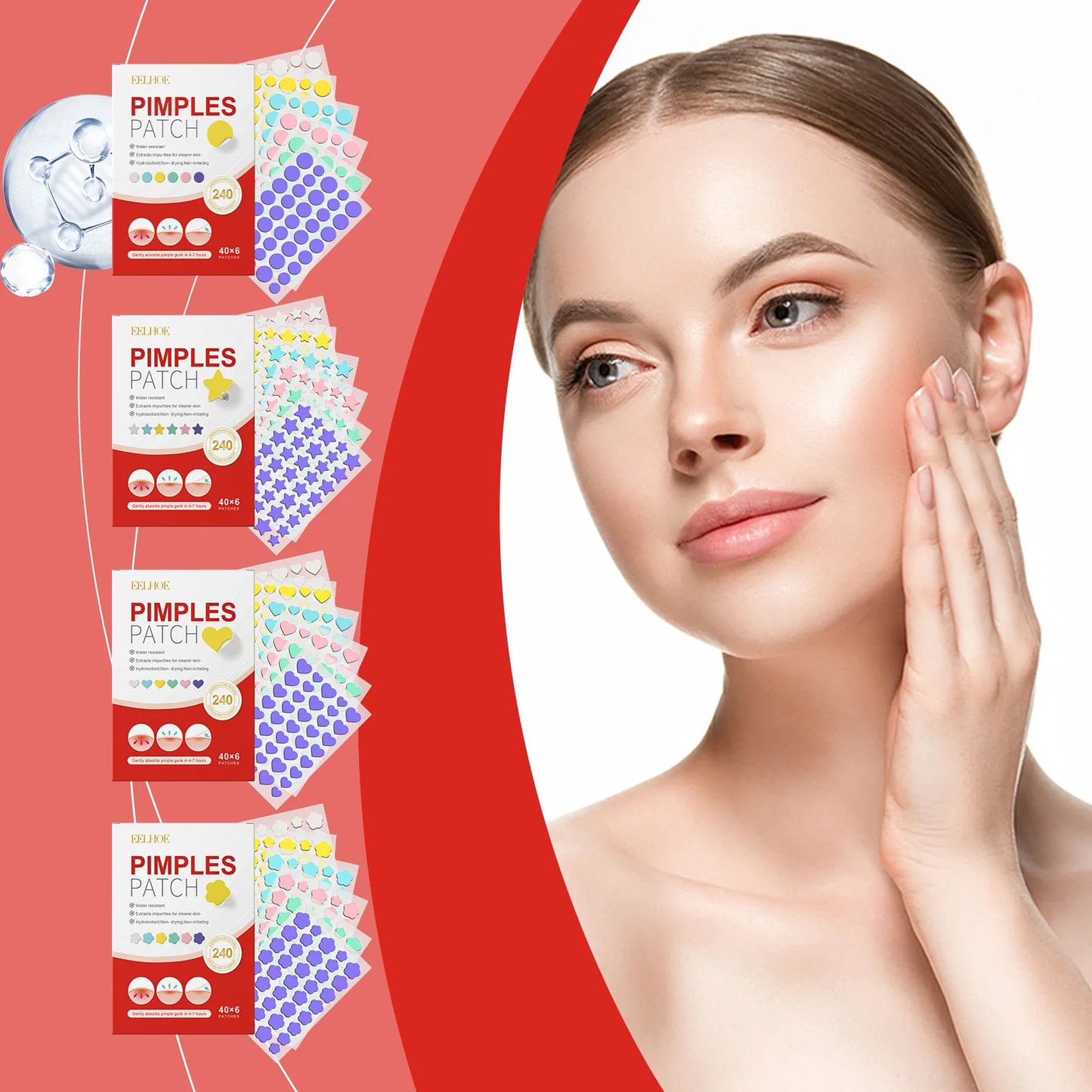 240pcs Star Acne Patches Invisible Pimple Cover for Face Oil Control Spot Treatment