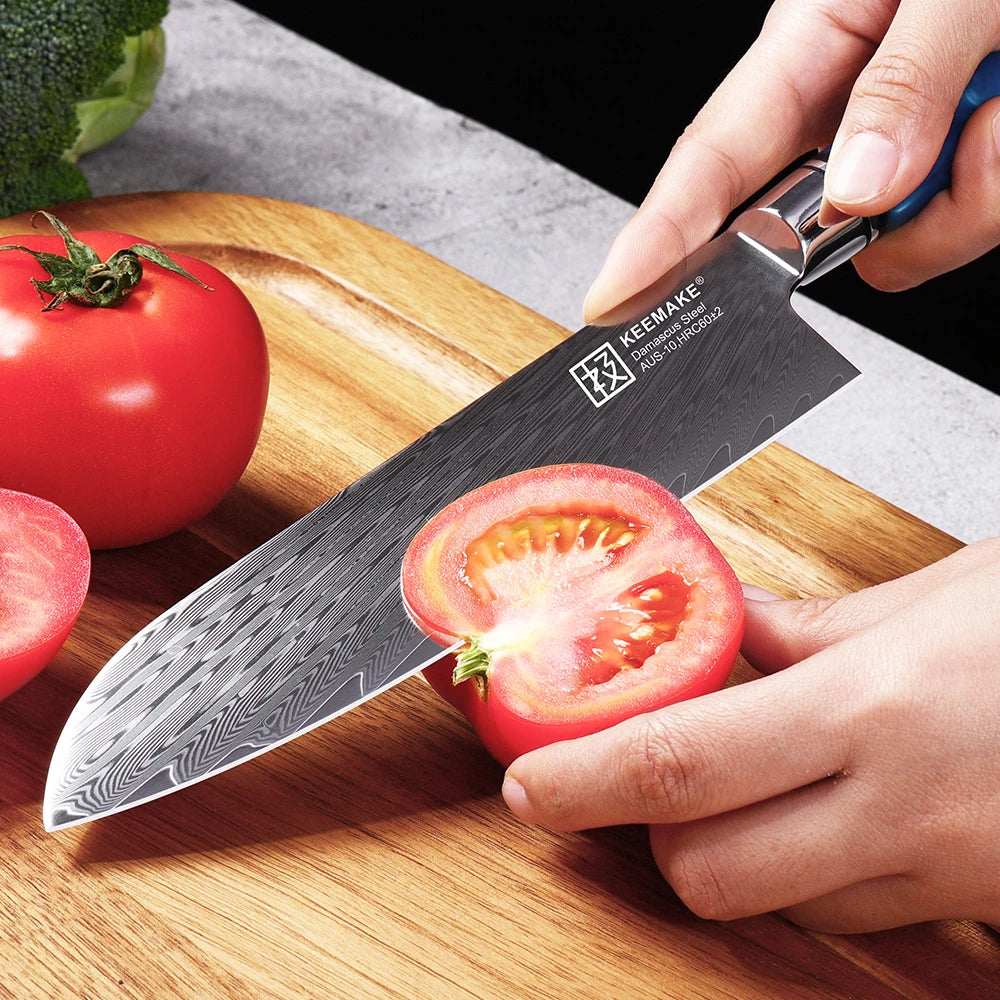 Professional 18cm Santoku Knife Extra Sharp Damascus Steel Kitchen Knife Japanese Chef's Cutting Knives Cooking Tools