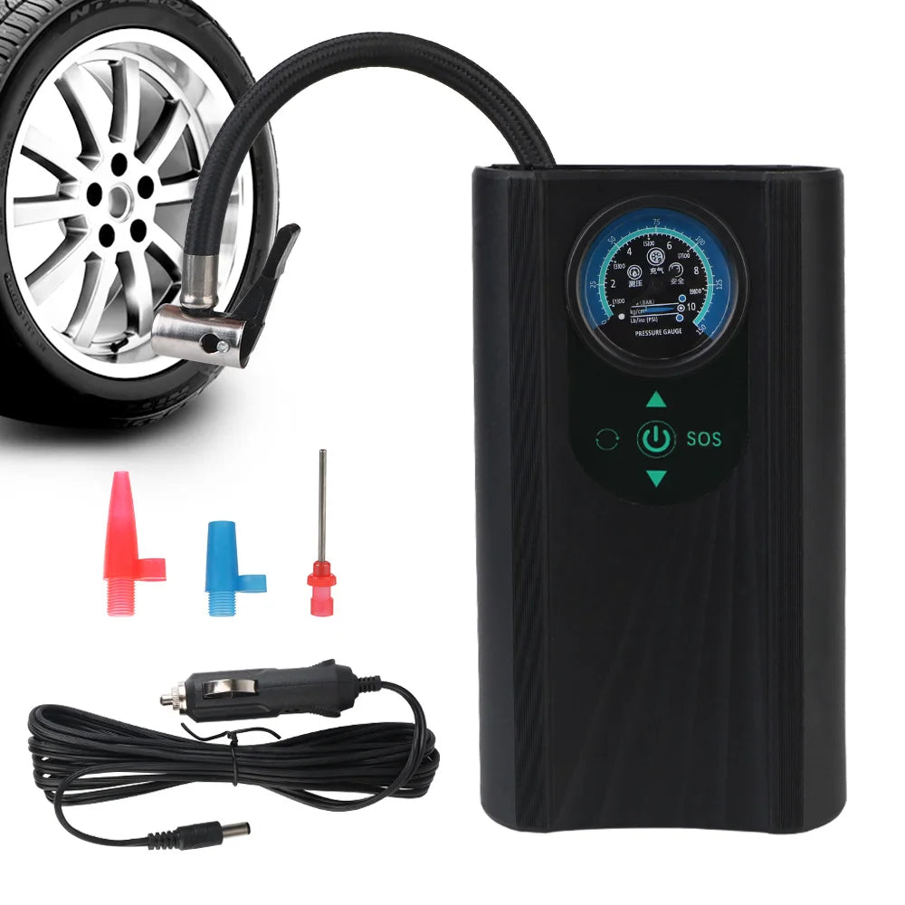 Handheld 12V Electric Air Compressor Quick Inflating Tire Pump Black-1