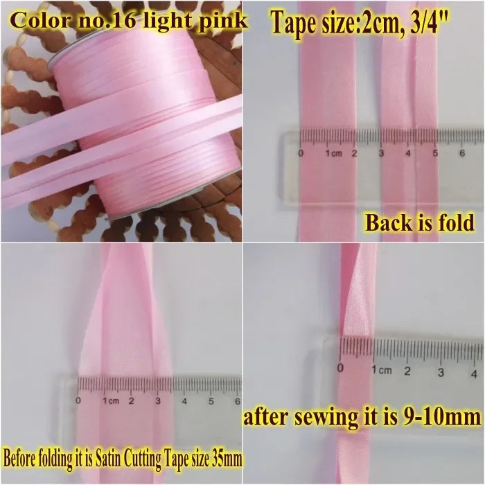 Polyester Satin Bias Binding Tape,bias Binding Size:20mm,3/4" *25yds,fold Tape for DIY Sewing Garment Accessories