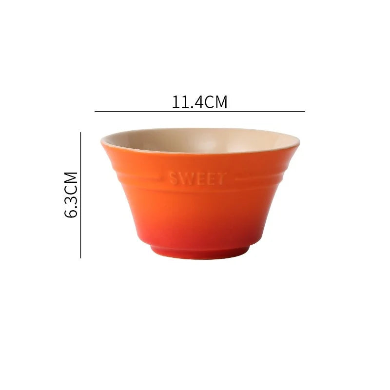 300ML 4.5 Inches Dishes Fruit Bowl Tableware Ramen Bowls for Food Kitchen Salad Cute Dining Bar Home Garden 8 Colors