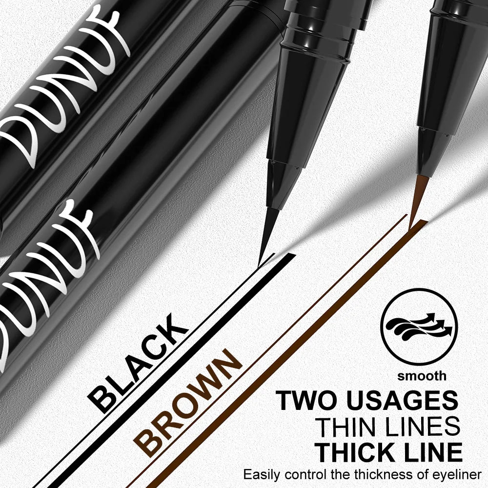 2 Colors Lasting Liquid Eyebrow Pencil Ultra-fine Waterproof Sweatproof Fast Drying Liquid Eyebrow Eyeliner Pen Makeup Cosmetics