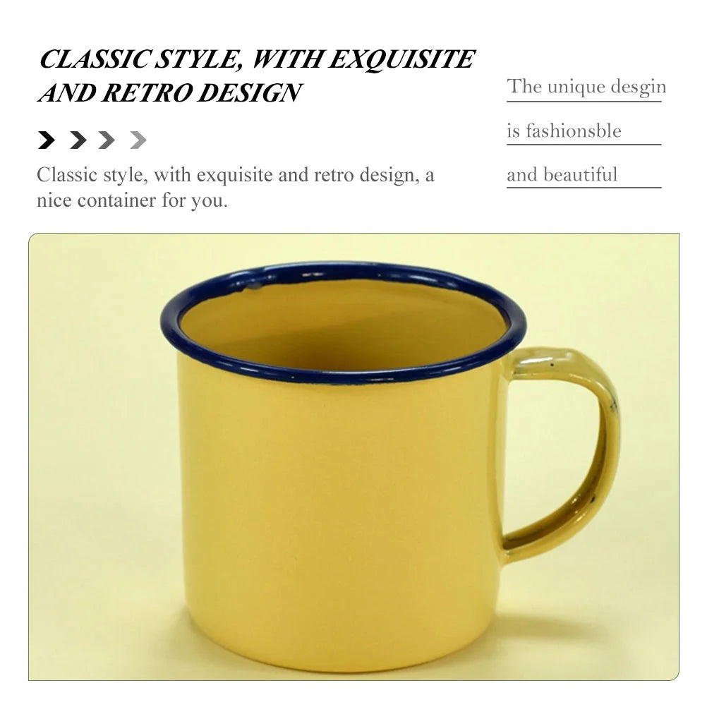 4 Pcs Thickened Enamel Mug Retro Coffee Cup Kitchen