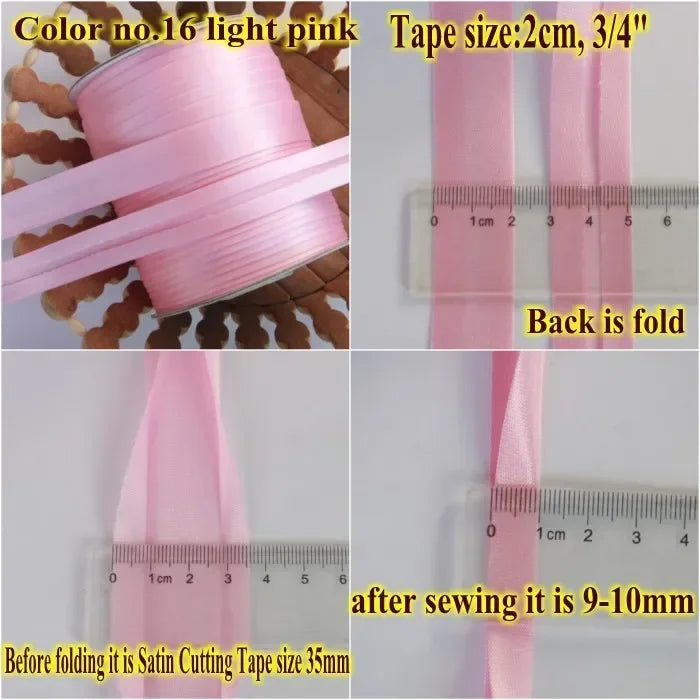 Polyester Satin Bias Binding Tape,bias Binding Size:20mm,3/4" *25yds,fold Tape for DIY Sewing Garment Accessories