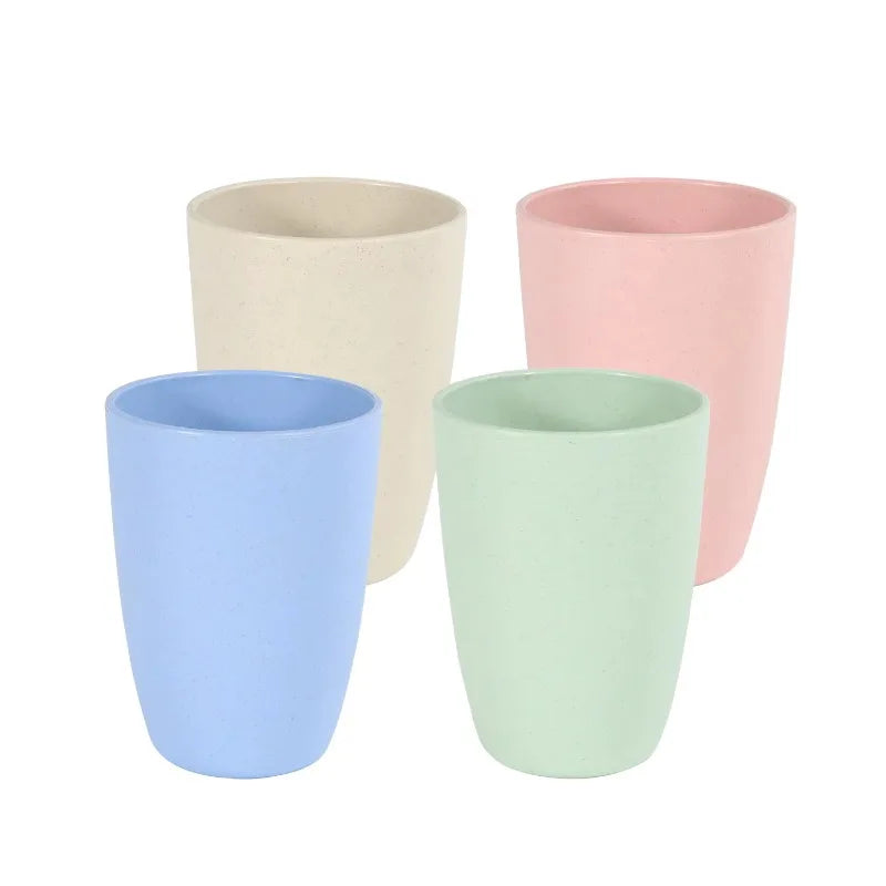 16pcs/set tableware eco friendly degradable plates cup dinner set wheat straw kitchen