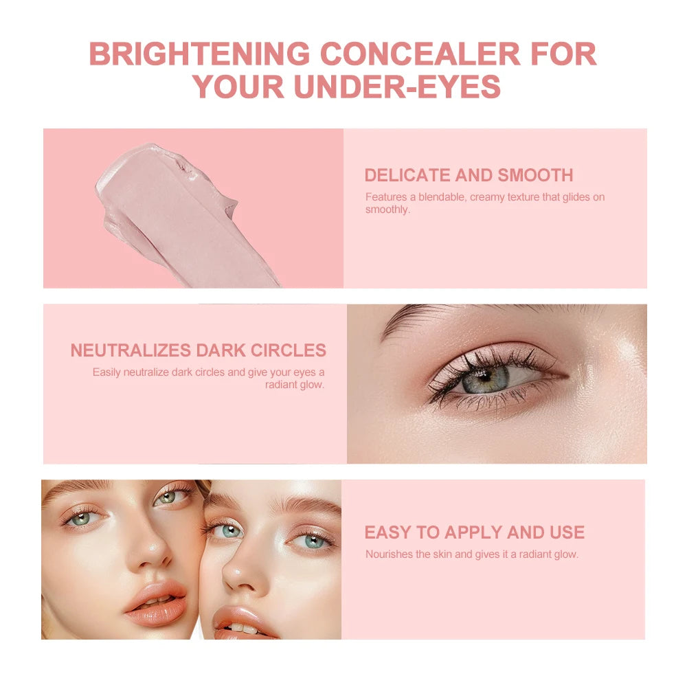 Under Eye Brightener with Hyaluronic Acid&Shea Butter Hide&Brighten Dark Circles Eye Brightener Nourishes Eye Skin, Cruelty-Free