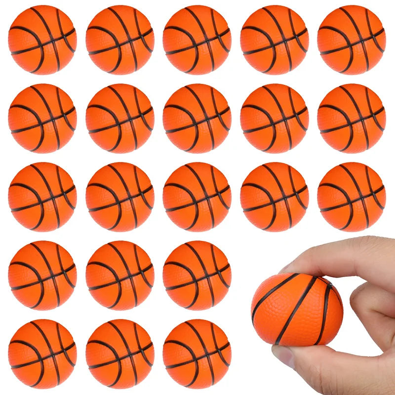 5/10Pcs Squeeze Ball Toy Kids Sports Theme Birthday Party Favors Goodie Pinata Filler Anti Stress Rubber Soccer Basketball Gifts
