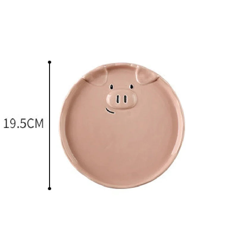 European Creative Cute Pink Pig Tableware Dishes Ceramic