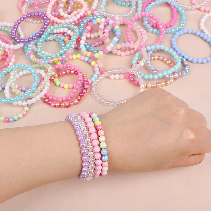 10-50Pcs Colorful Beads Bracelet Kids Girls Birthday Party Favors Goodie Pinata Filler Baby Shower Wedding Guest Treat Gifts