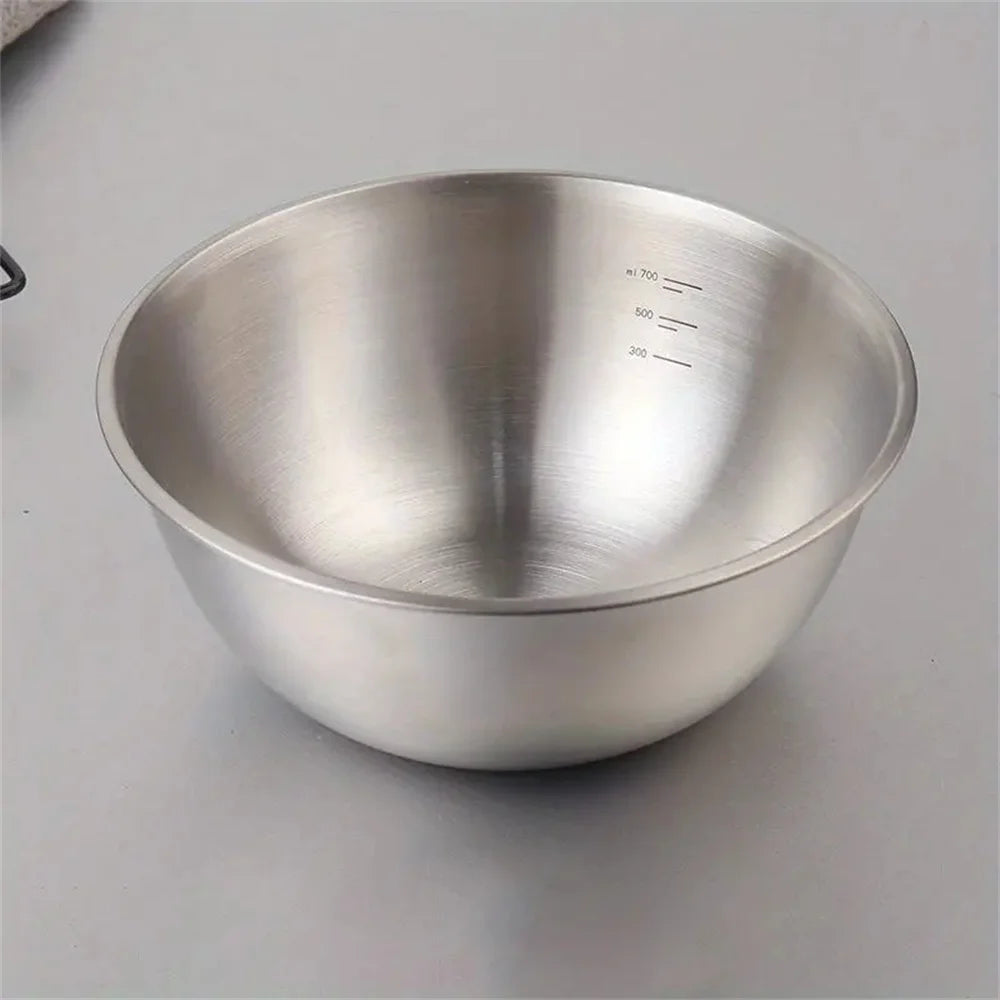 1-3 Stainless Steel Bowl Set with Scale for Cooking Baking Food Storage Large Capacity Mixing Bowls for Home Kitchen Essentials