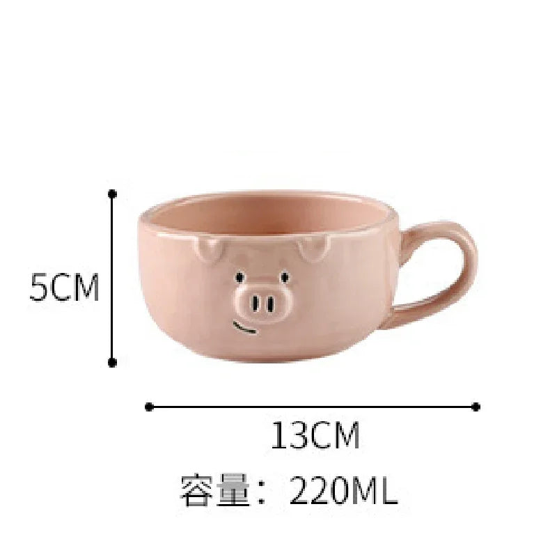 European Creative Cute Pink Pig Tableware Dishes Ceramic