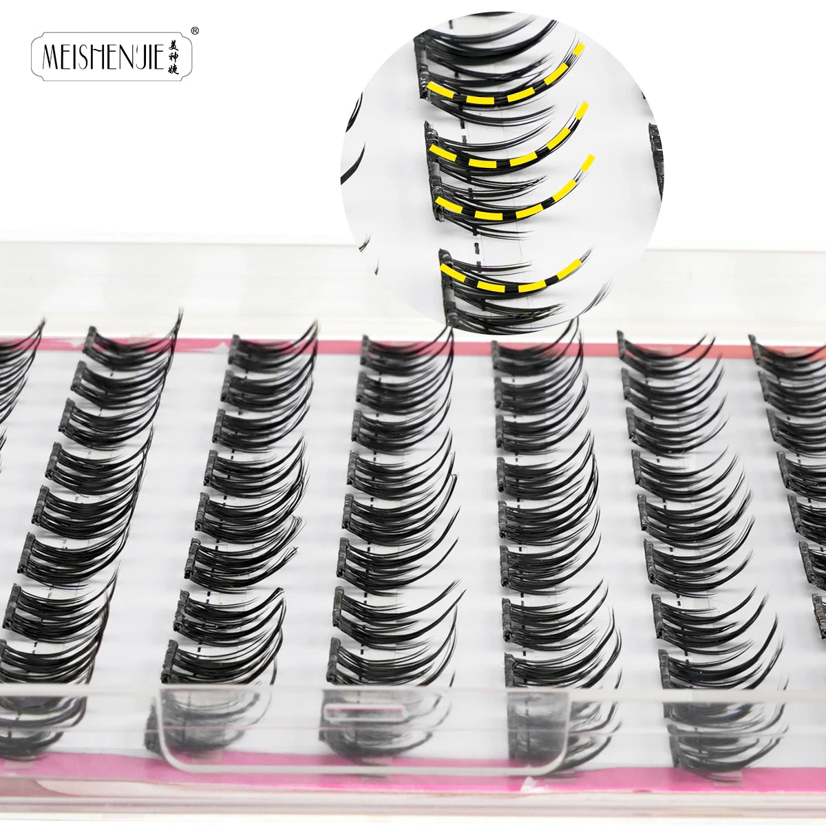 MEISHENJIE Self Adhesive Eyelashes 100 PCS DIY Cluster Lashes No Glue Needed Individual Lashes Extension Makeup Tools Faux Cils