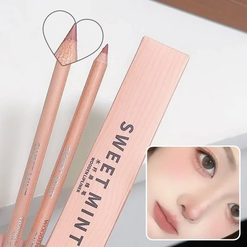 Bean Paste Pink Lip Liner Pen Professional Lip Liner Pencil Velvet Matte Lip Non-stick Cup Nude Lipstick Pen Contour Line Makeup
