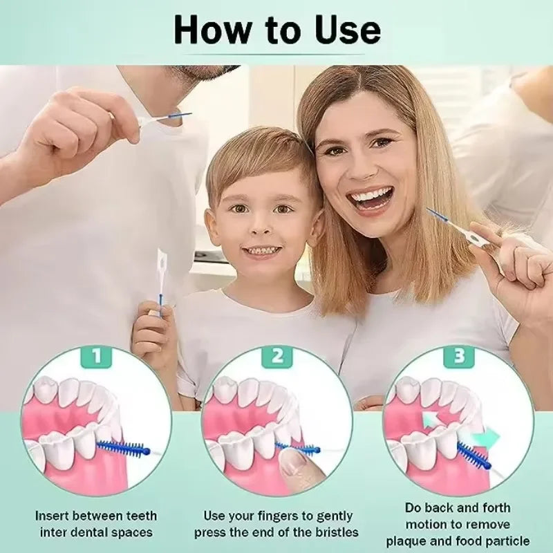 Interdental Brushes Silicone Toothpicks Teeth Floss Oral Hygiene Teeth Cleaning Soft Bristle Clean Between Teeth Toothbrush