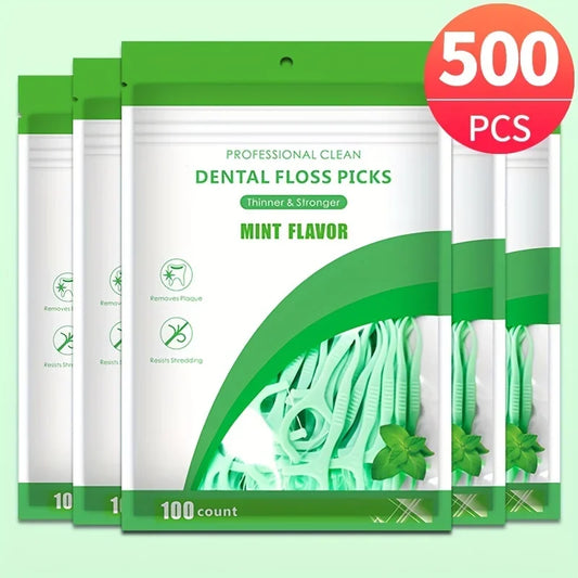 100/200/300/500pcs New Professional Clean Flossepick ultra-fine mint flavored toothpicks, safe high-end toothpick sticks