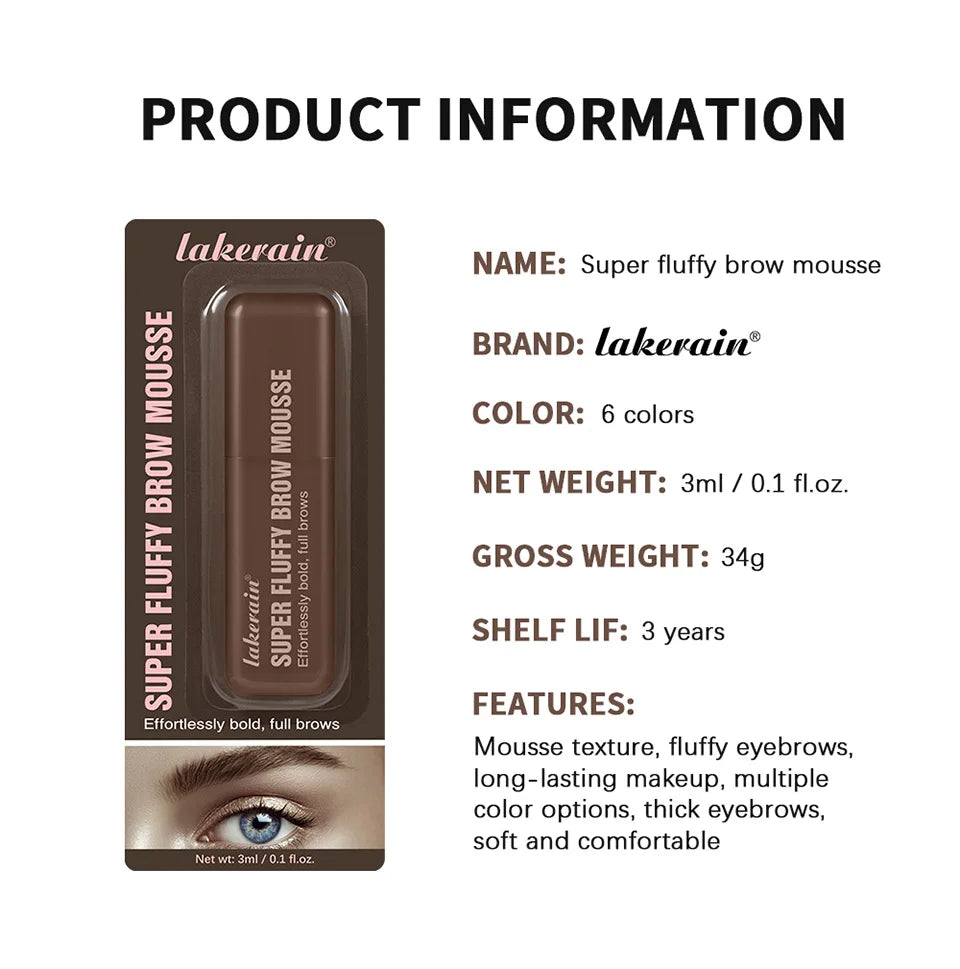 Superfluff Volumizing Brow Mousse Eyebrow Gel Thick Eyebrows Tint Tinted Brow Gel Multiple Color Long-Lasting Waterproof Makeup