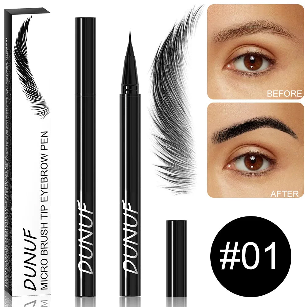 2 Colors Lasting Liquid Eyebrow Pencil Ultra-fine Waterproof Sweatproof Fast Drying Liquid Eyebrow Eyeliner Pen Makeup Cosmetics