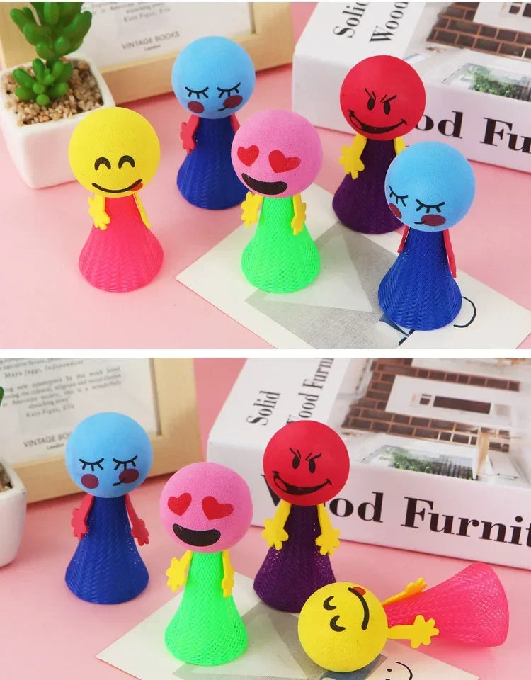 20Pcs  Vibrant EVA Jumping Doll Spring Toys for Kids Birthday Party Favors Guest Gifts School Prize Goodie Bag Pinata Fillers